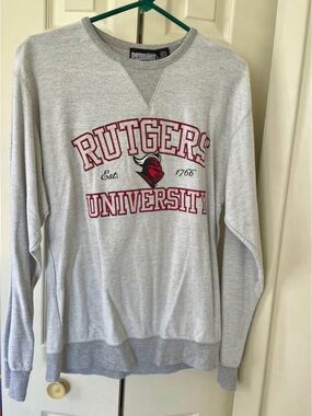 Rutgers University Light Gray Unisex Crewneck Sweatshirt Fits Like Small